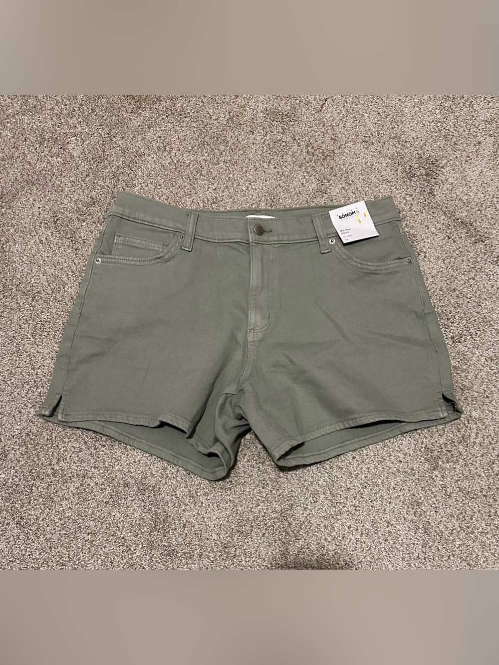 Sonoma Olive Green Denim-Style Women’s Shorts